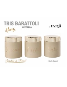 Tris barattoli oro e oro zucchero, caffè, sale 2