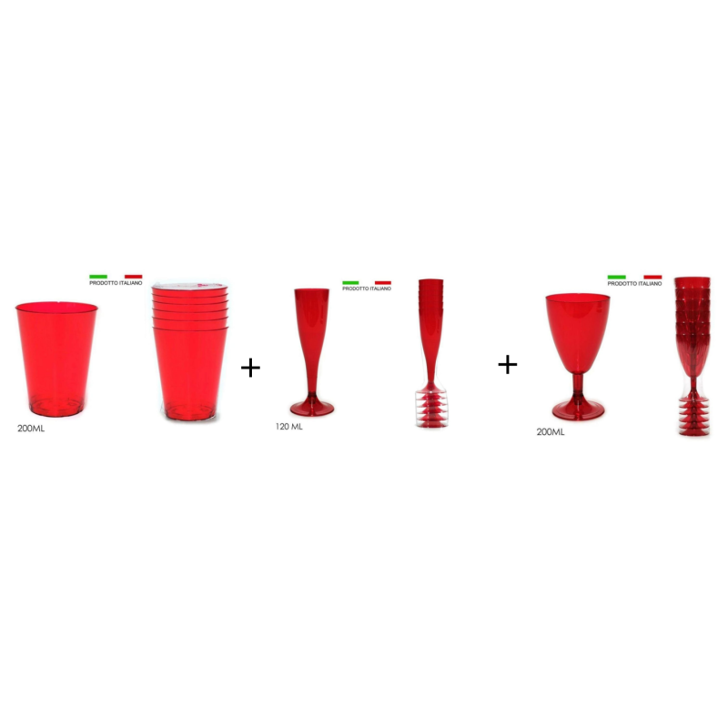 Set da 18 bicchieri vino, acqua, spumante...