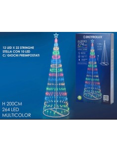 Albero di Natale Luminoso a Cono 274 LED h200cm