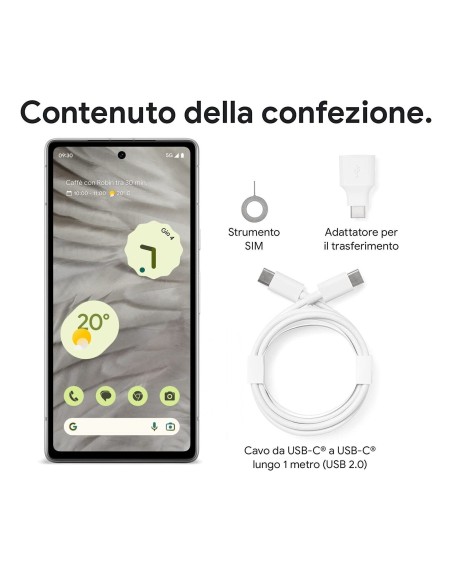 GOOGLE Pixel 7a 5G 8+128GB 6,1" Bianco Ghiaccio snow Nuovo