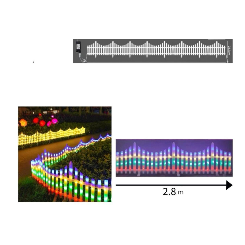 Recinto per giardino con luci colorate...