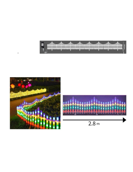 Recinto per giardino con luci colorate impermeabile 2.8m