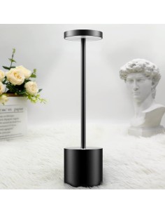 Lampada da tavolo LED ricariabile touch senza fili Nero 2