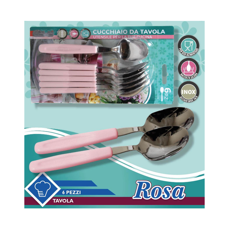 Set Rosa da 24pz Coltelli, cucchiai, forchette,...
