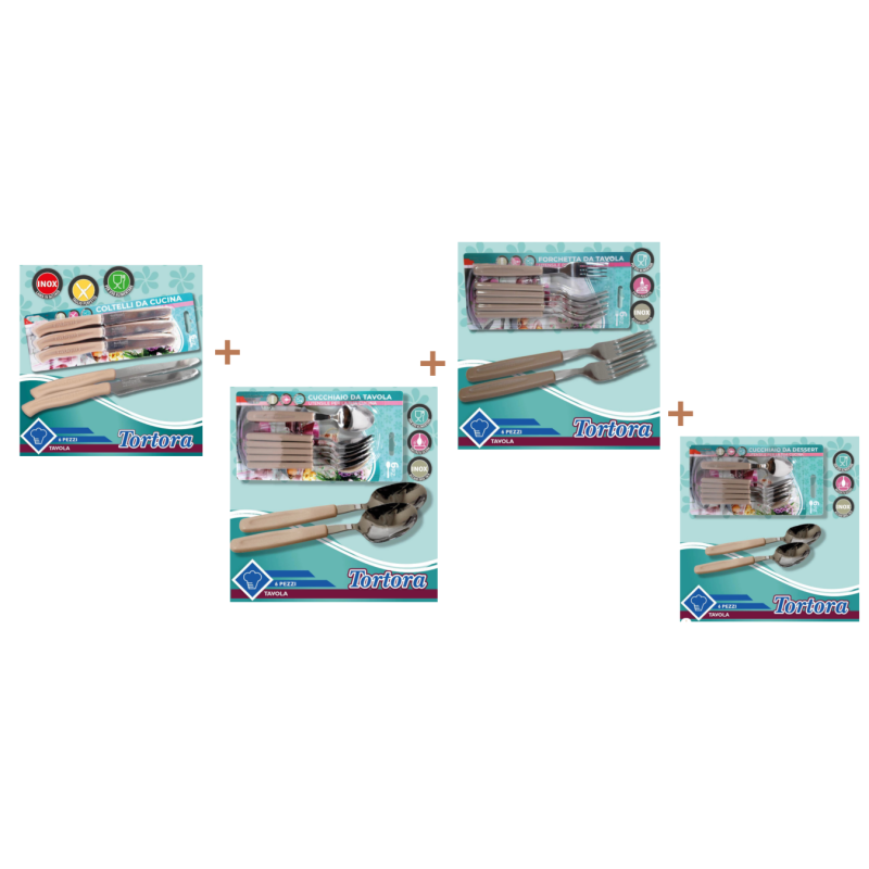 Set Tortora da 24pz Coltelli, cucchiai,...