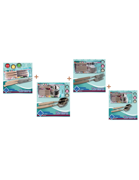 Set Tortora da 24pz Coltelli, cucchiai, forchette, cucchiaini, Fatigati Casa