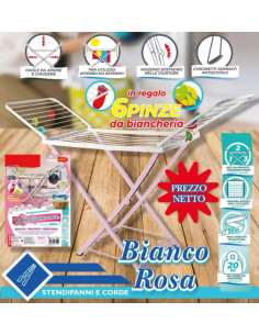 Stendipanni a corde bianco rosa con omaggio 2