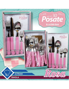 Set di 30 posate in Acciaio INOX Rosa Fatigati 2