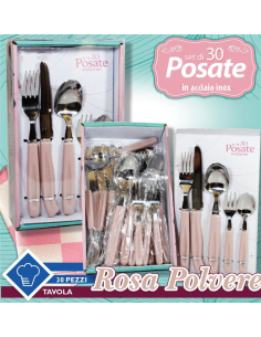 Set di 30 posate in Acciaio INOX Rosa Polvere Fatigati 2
