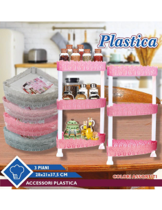 Organizer Cucina da 3 Piani Plastica Colori Assortiti