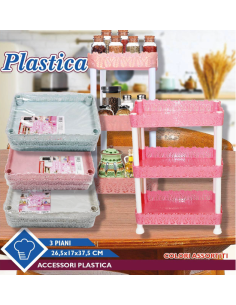 Organizer Cucina da 3 Piani Plastica Colori Assortiti...