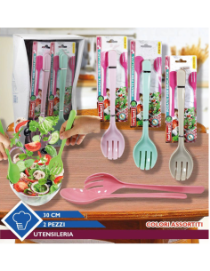 Posate da Insalata set da 2pz. Colori Assortiti 2