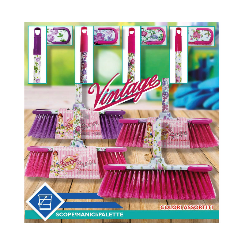 Scopa con manico vari colori