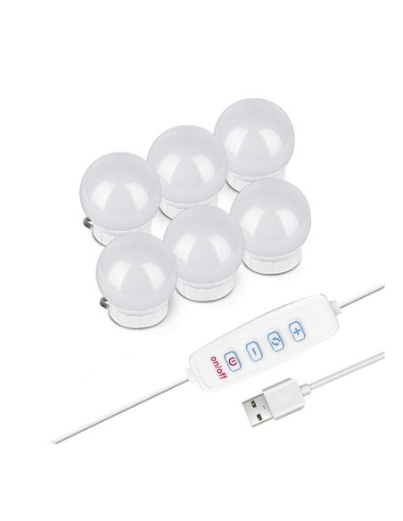 6 Lampadine led luci da specchio makeup