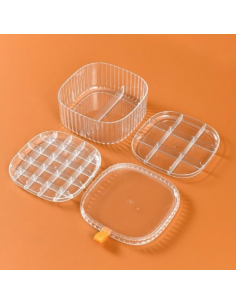 Scatola portagioie Impilabile Trasparente 3 Strati Coperchio 2