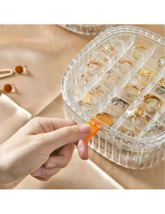 Scatola portagioie Impilabile Trasparente 3 Strati Coperchio