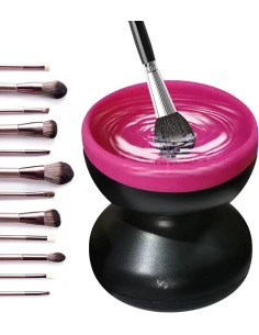 Pulitore Elettrico Per Pennelli Da Trucco Rosa Nero 2