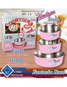 Set di 3pz Tortiera Apribile con Cerniera Rosa 2