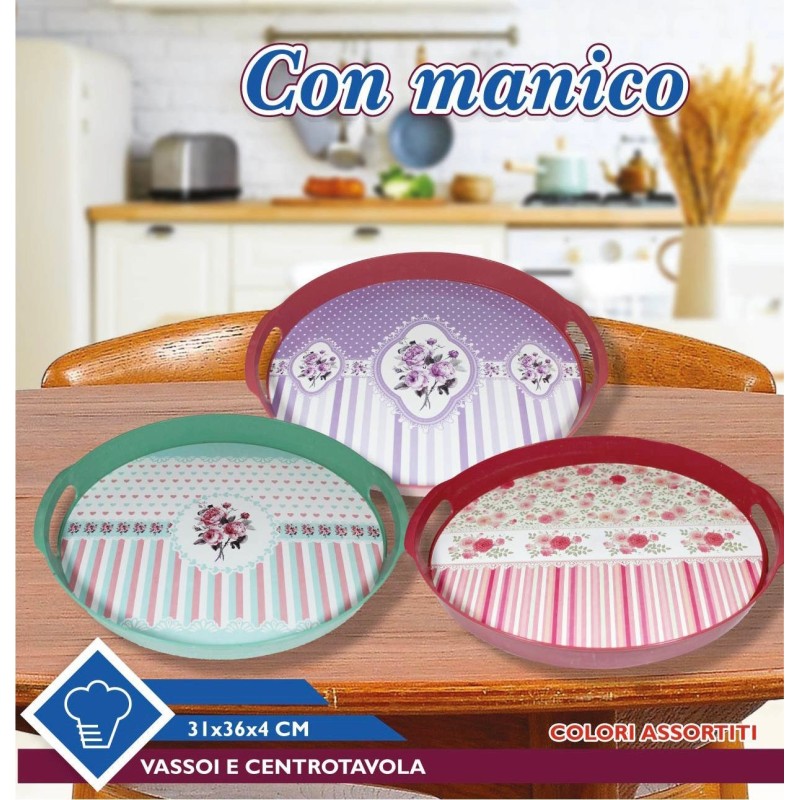 Vassoio centrotavola con manico 31x36x4cm