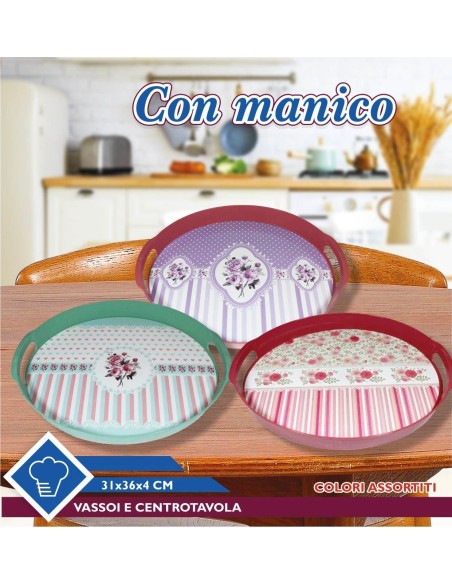 Vassoio centrotavola con manico 31x36x4cm