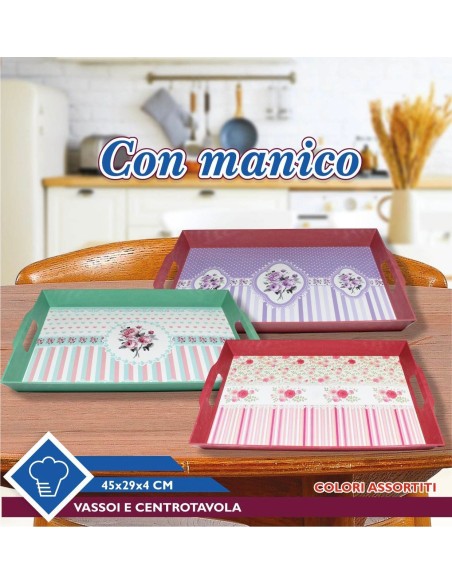 Vassoio Centrotavola con manico 45x29x4cm