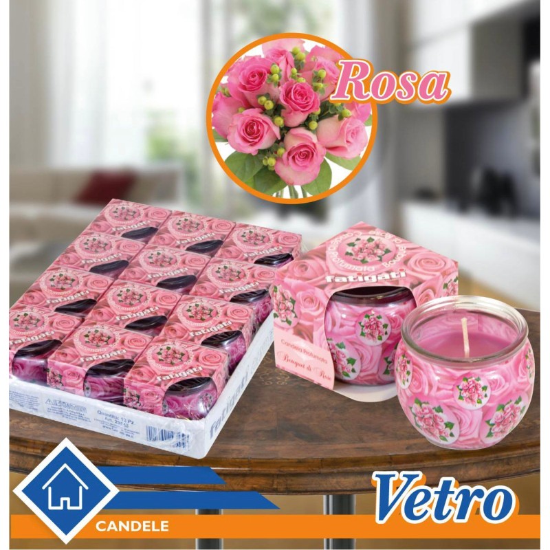 Candela profumata Rosa in vetro