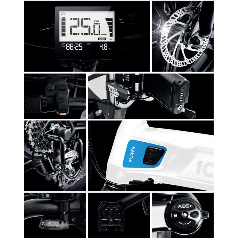 E-bike Bici Pieghevole 250 watt Bianco Iceberg-X5