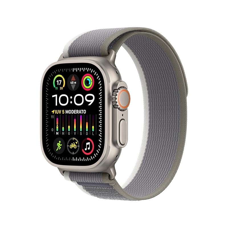 Apple Watch ultra 2 cell 49mm Titanium trail loop green/grey s/m