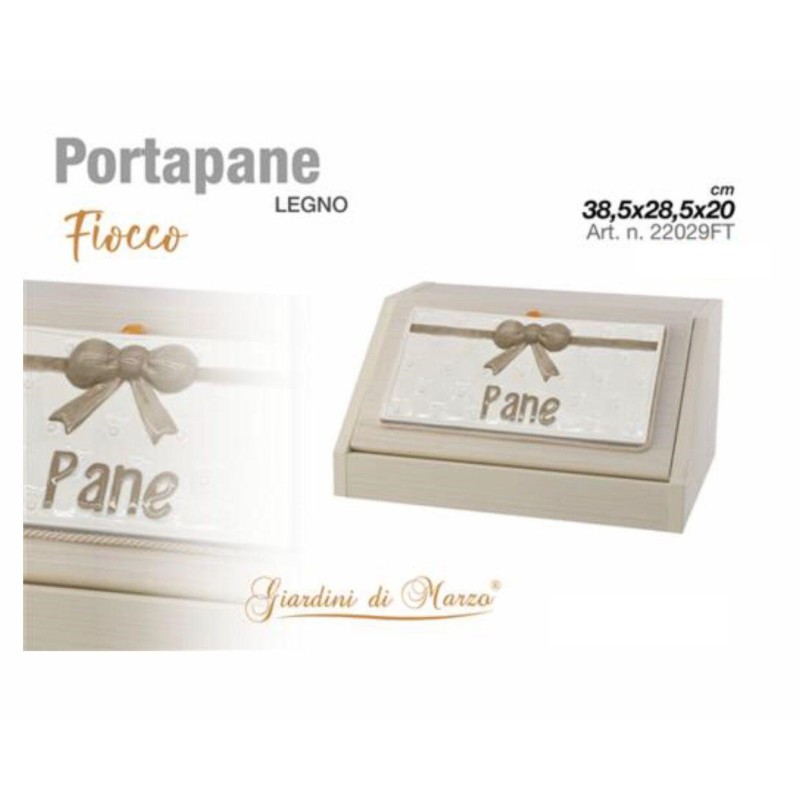 Portapane Fiocco Tortora targhetta