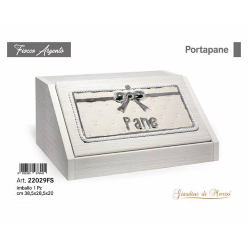 Portapane Fiocco Argento targhetta