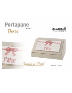 Portapane Fiocco Rosa targhetta 2