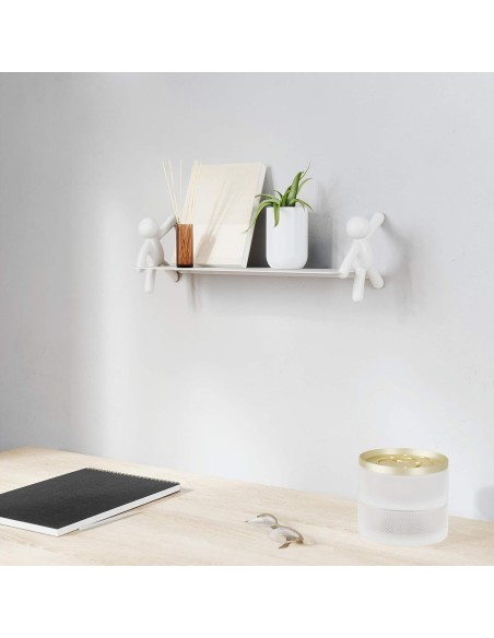 Mensola a parete sospesa, Acciaio, Bianco omino