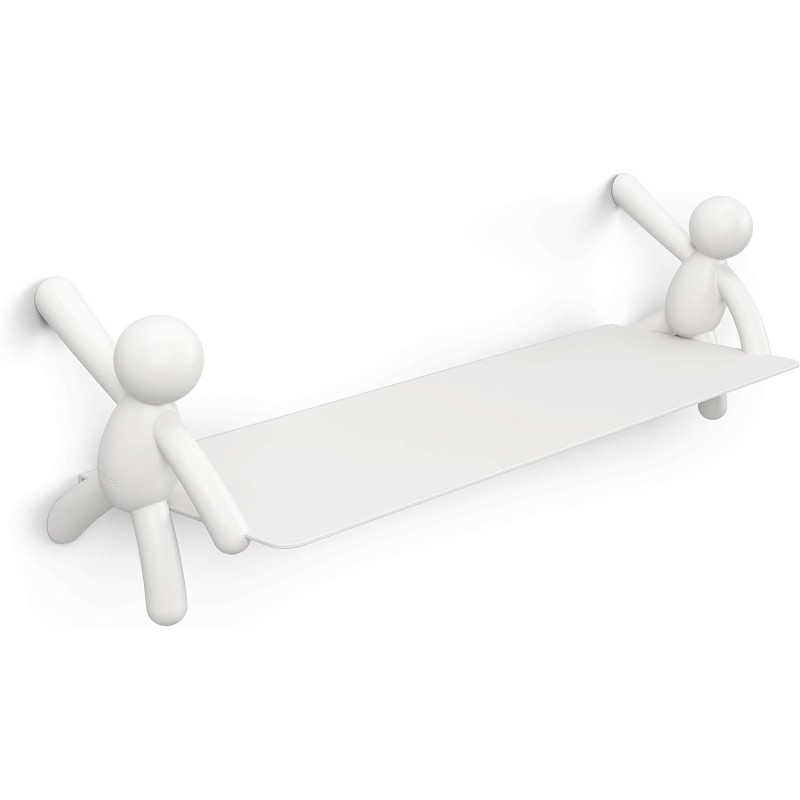 Mensola a parete sospesa, Acciaio, Bianco omino