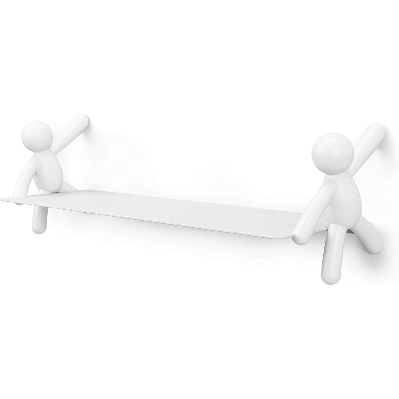 Mensola a parete sospesa, Acciaio, Bianco omino