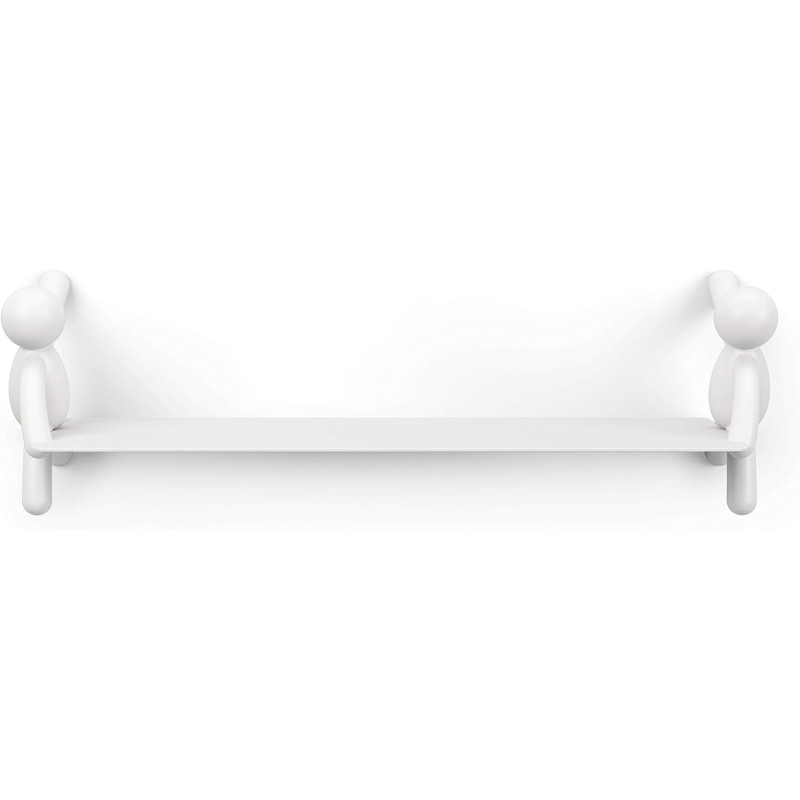Mensola a parete sospesa, Acciaio, Bianco omino