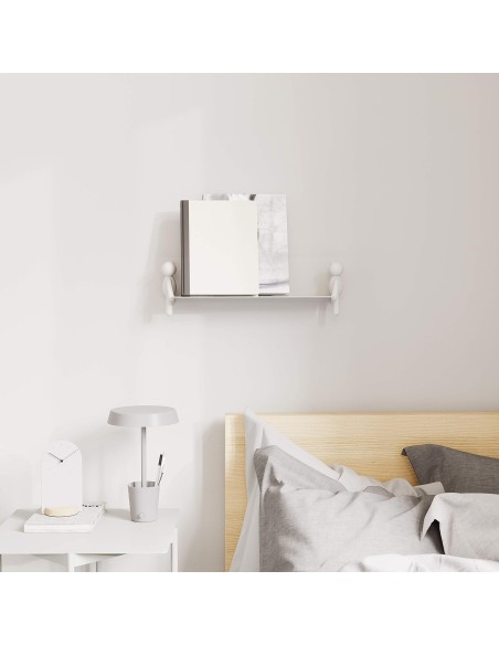 Mensola a parete sospesa, Acciaio, Bianco omino