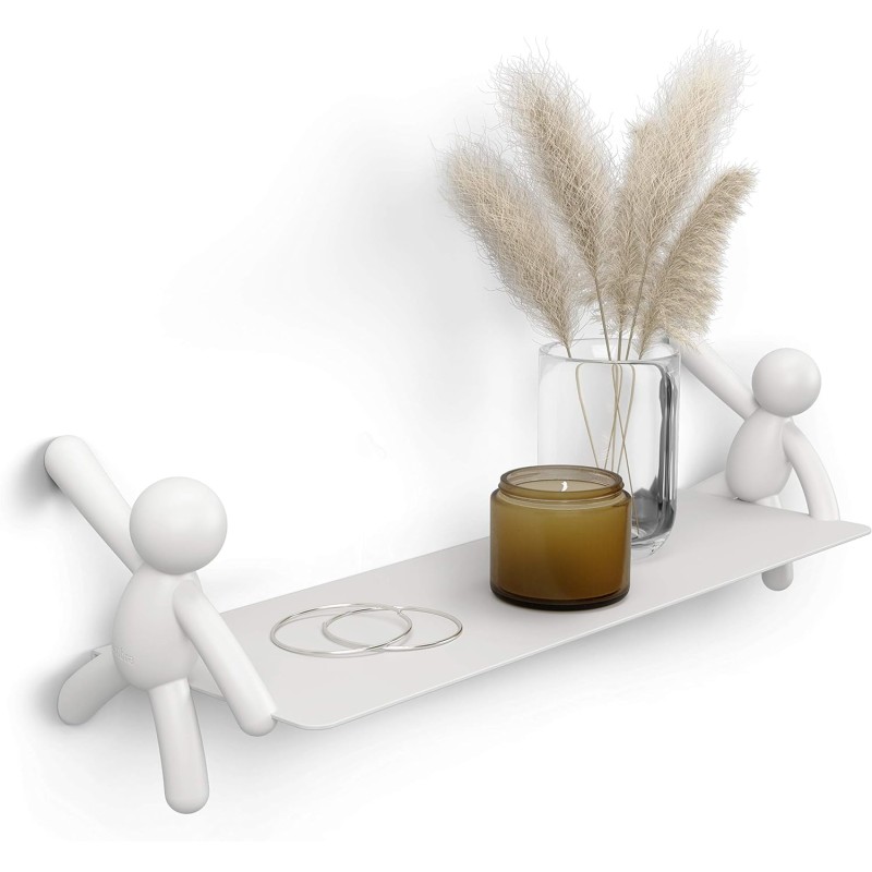 Mensola a parete sospesa, Acciaio, Bianco omino