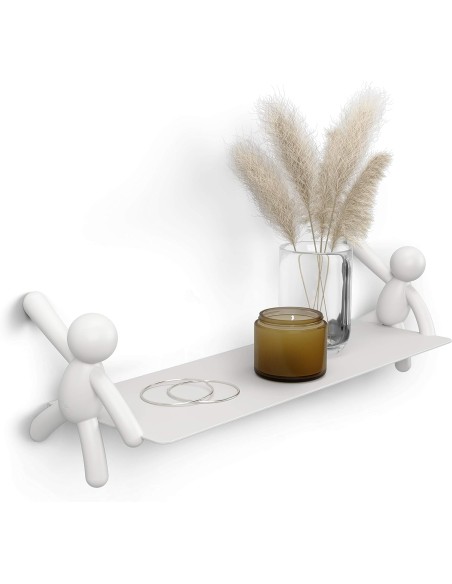 Mensola a parete sospesa, Acciaio, Bianco omino