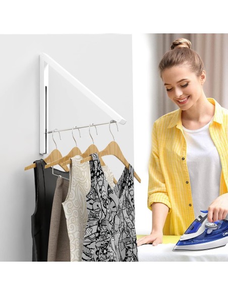 Appendiabiti pieghevole a parete retrattile, in alluminio