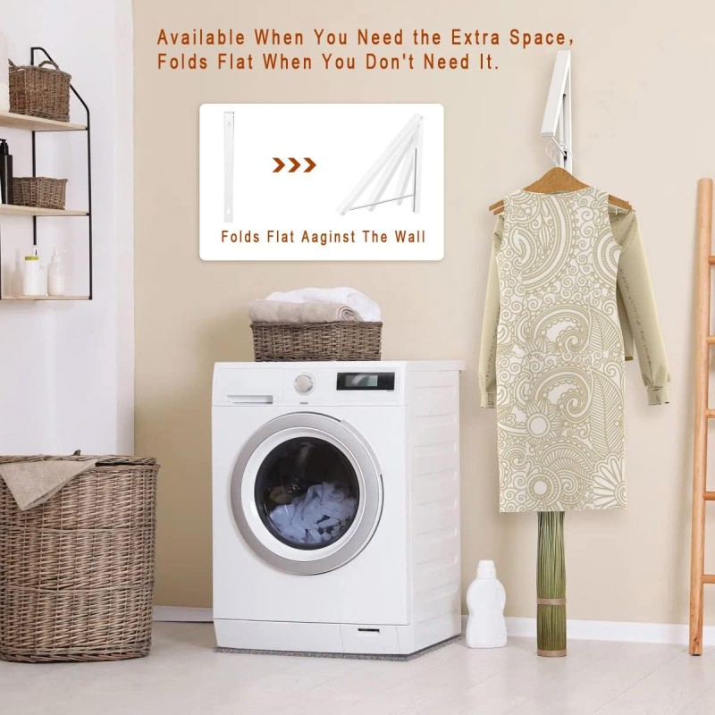 Appendiabiti pieghevole a parete retrattile, in...