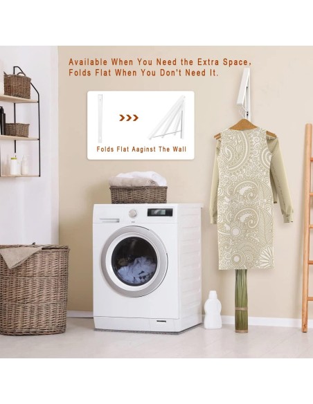 Appendiabiti pieghevole a parete retrattile, in alluminio