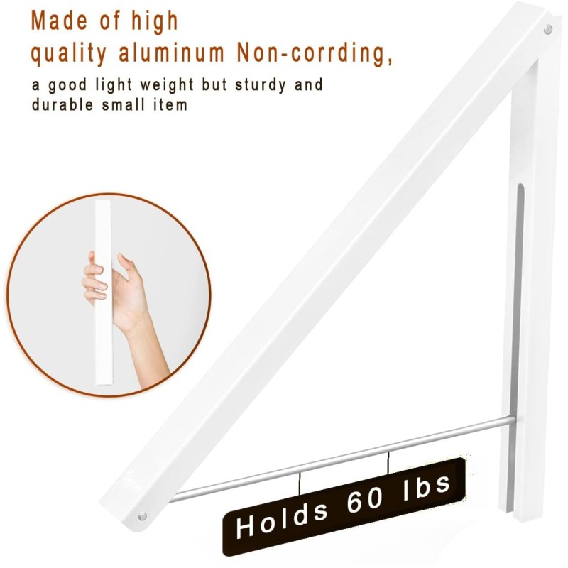 Appendiabiti pieghevole a parete retrattile, in...