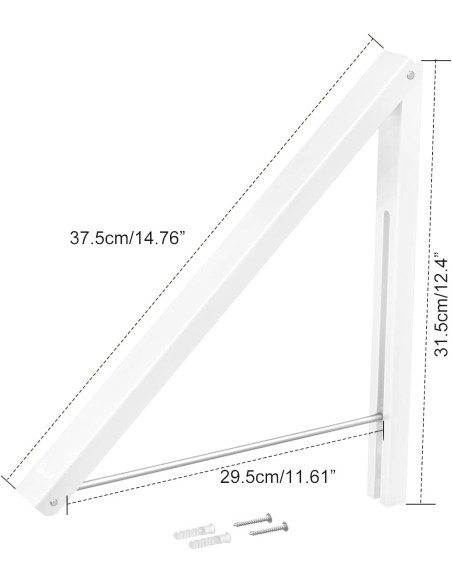Appendiabiti pieghevole a parete retrattile, in alluminio