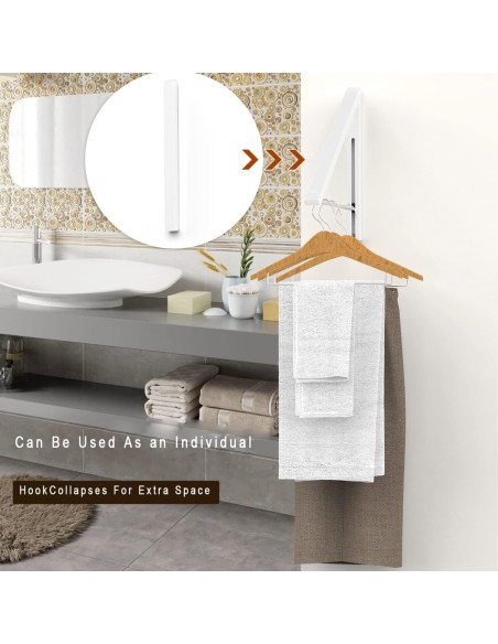 Appendiabiti pieghevole a parete retrattile, in alluminio