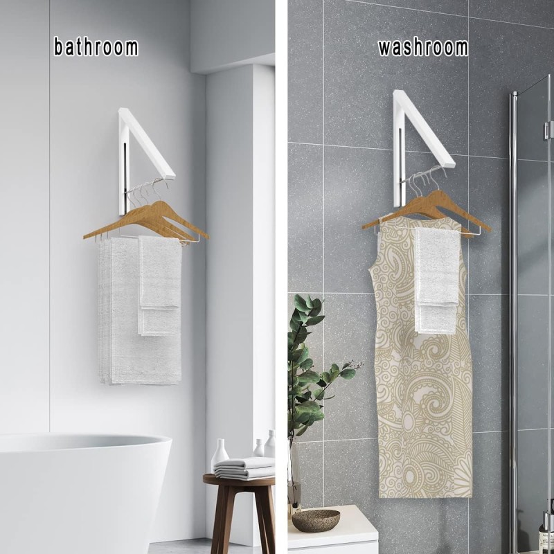 Appendiabiti pieghevole a parete retrattile, in...