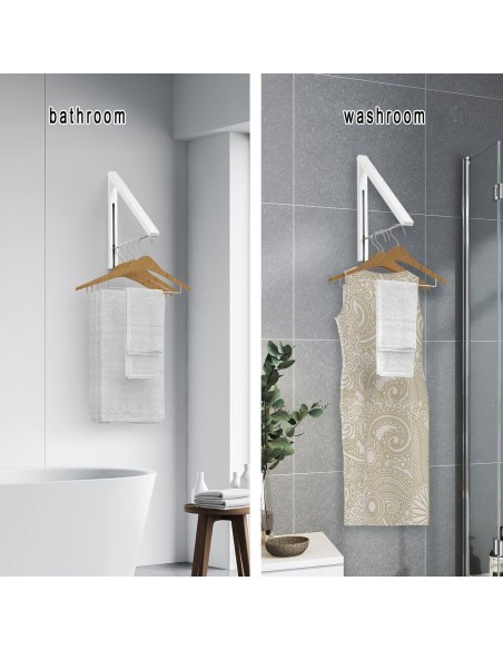 Appendiabiti pieghevole a parete retrattile, in alluminio