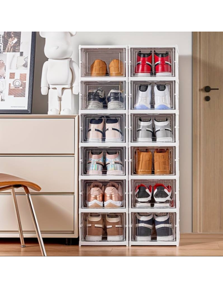 Scarpiera Salvaspazio 6pz 26x35x105cm – Organizer Scarpe Plastica Trasparente