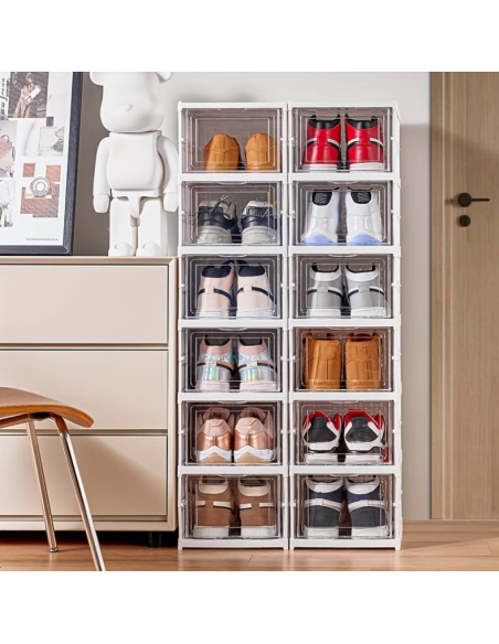 Scarpiera Salvaspazio 6pz 26x35x105cm – Organizer Scarpe Plastica Trasparente