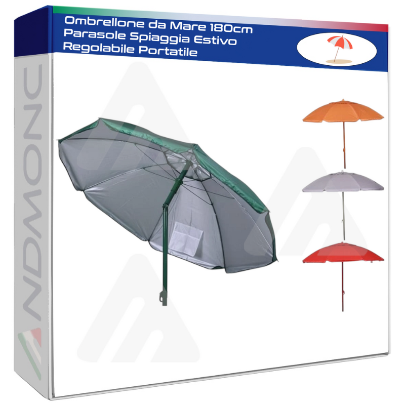 Ombrellone da Mare 180cm Parasole Spiaggia...