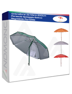 Ombrellone da Mare 200cm Parasole Spiaggia Estivo...